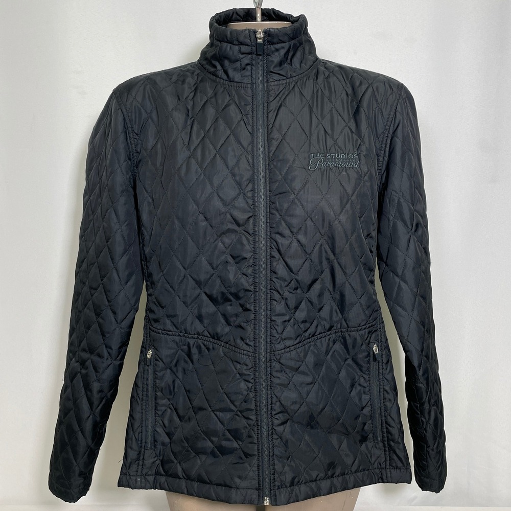 Paramount Pictures The Studios Quilted Black Zip Up Puffer Jacket Women's LARGE